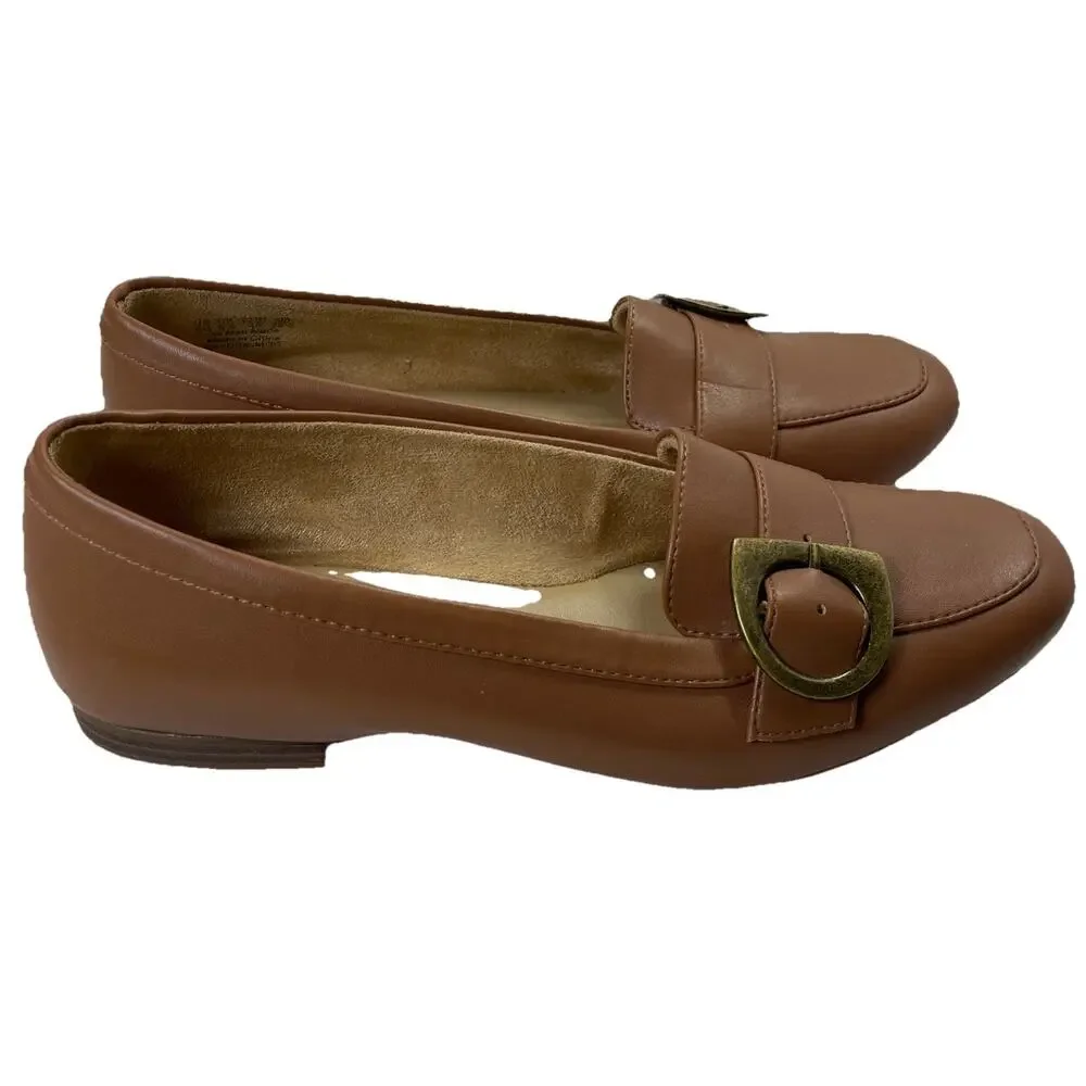 NATURALIZER Women’s Loafer Kayden Moc English Tea 9M Tan/Brown Slip On